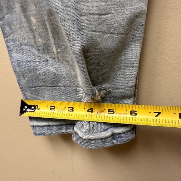 THRT Size 44 Men's Blue Light Wash Denim Jeans Distressed Splatter Streetwear - Picture 10 of 13